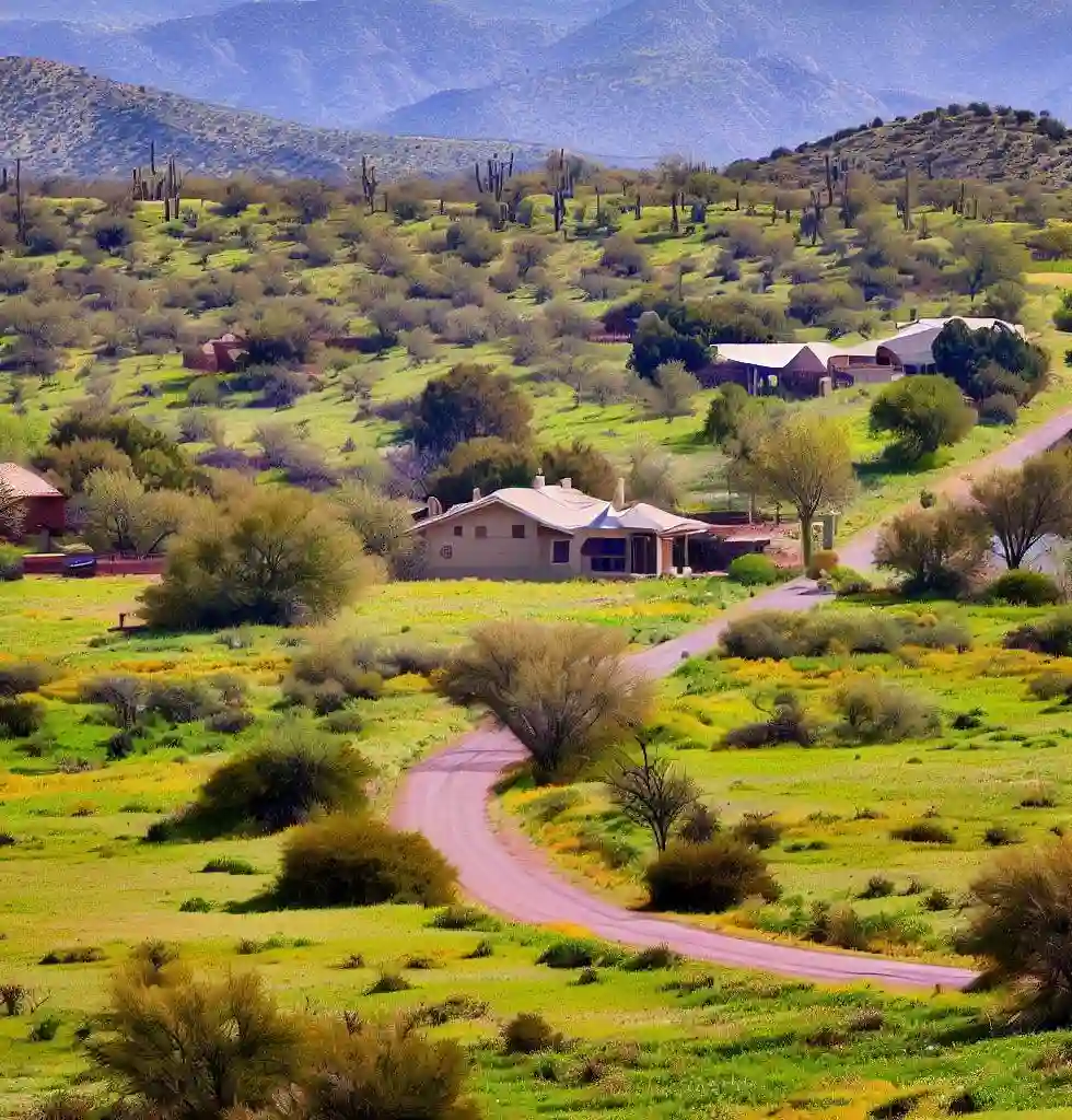 Rural Homes in Arizona during spring