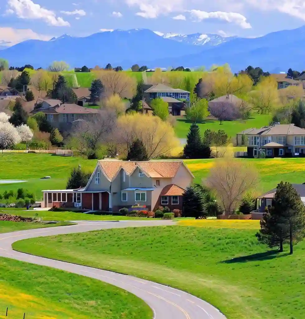 Rural Homes in Colorado during spring