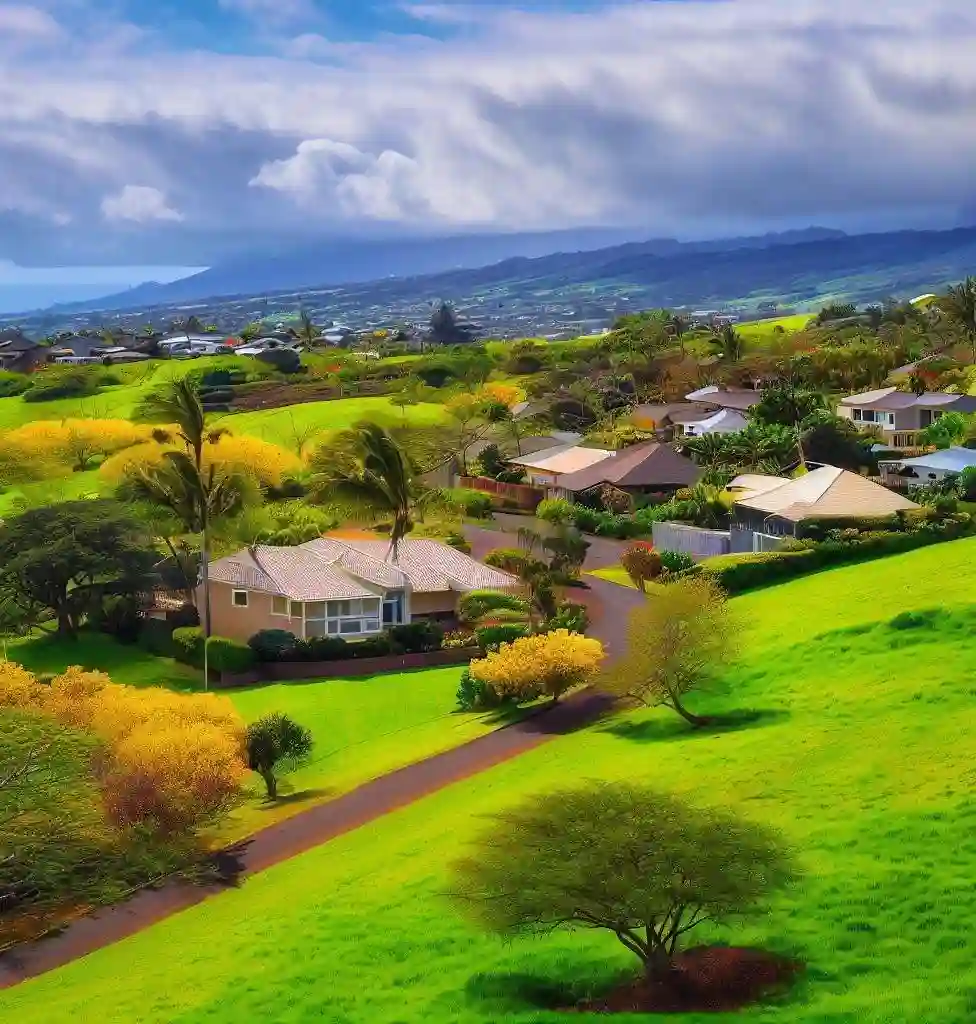 Rural Homes in Hawaii during spring