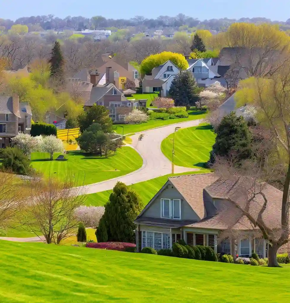 Rural Homes in Iowa during spring