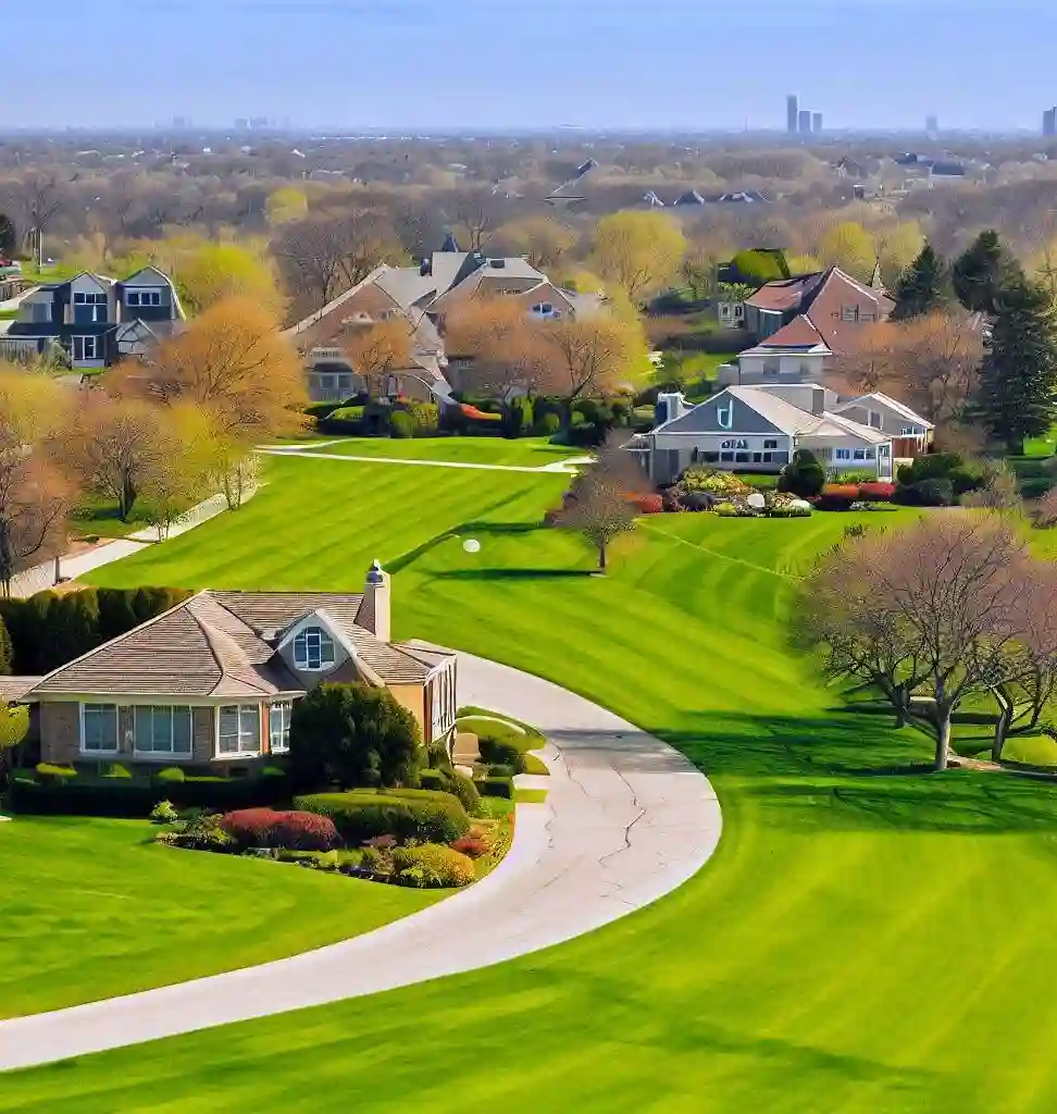 Rural Homes in Illinois during spring