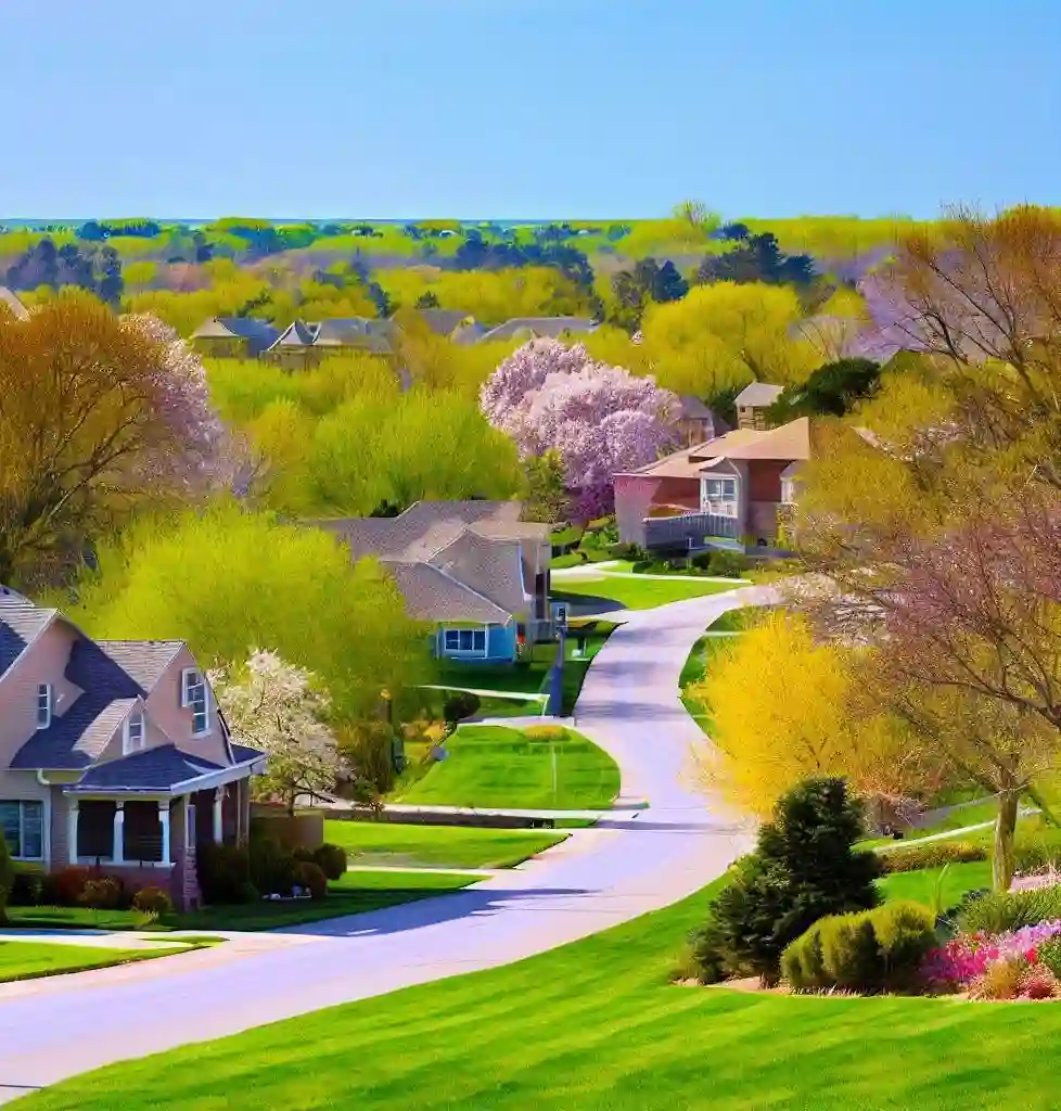 Rural Homes in Kansas during spring