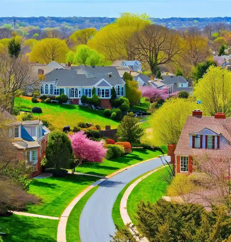 Rural Homes in Maryland during spring