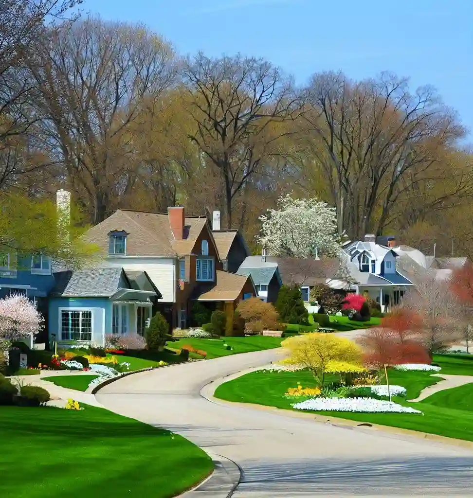 Rural Homes in Michigan during spring