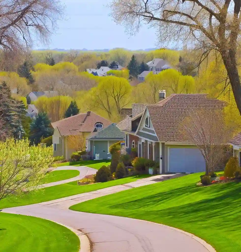 Rural Homes in Minnesota during spring