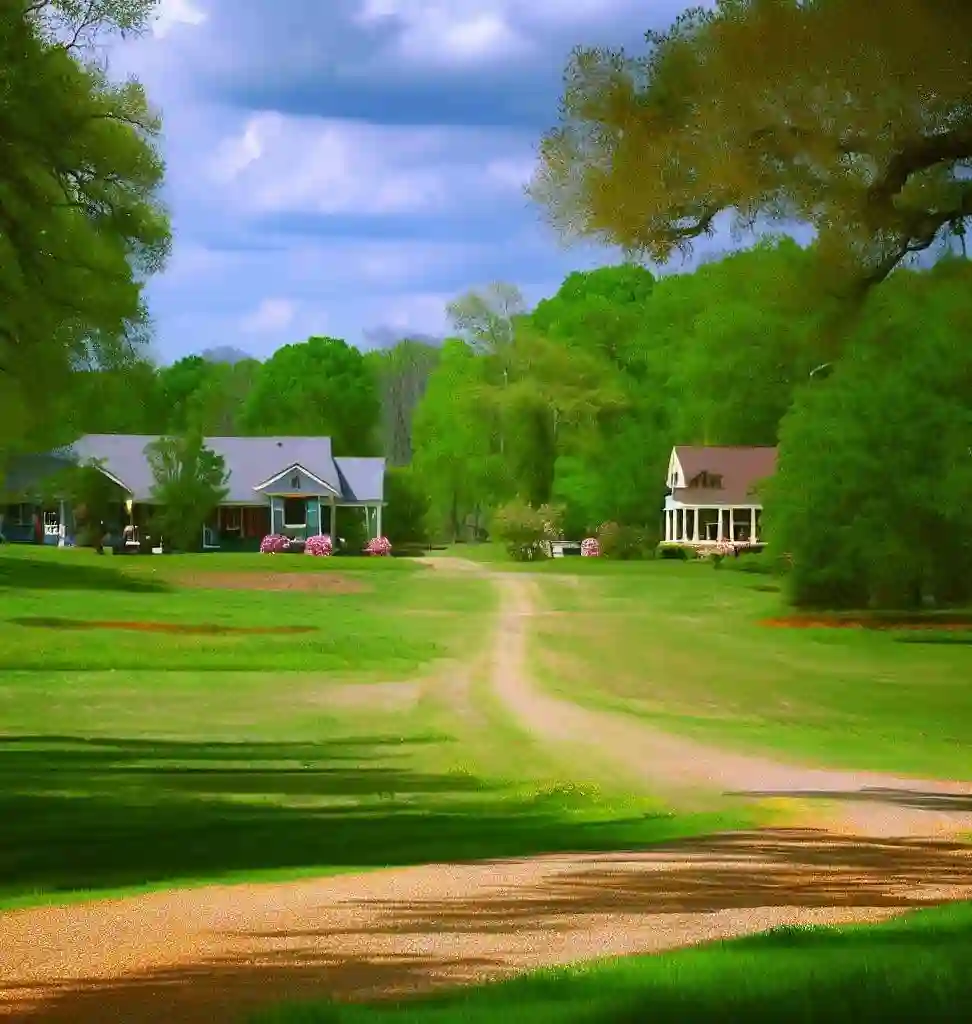 Rural Homes in Mississippi during spring