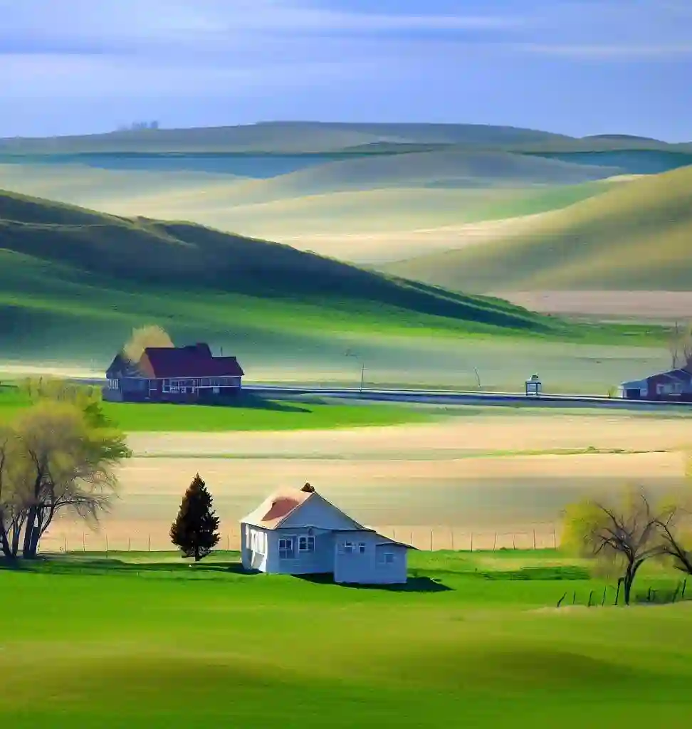 Rural Homes in Montana during spring