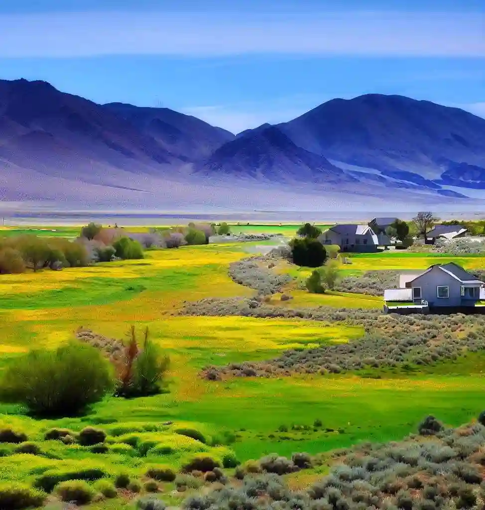 Rural Homes in Nevada during spring