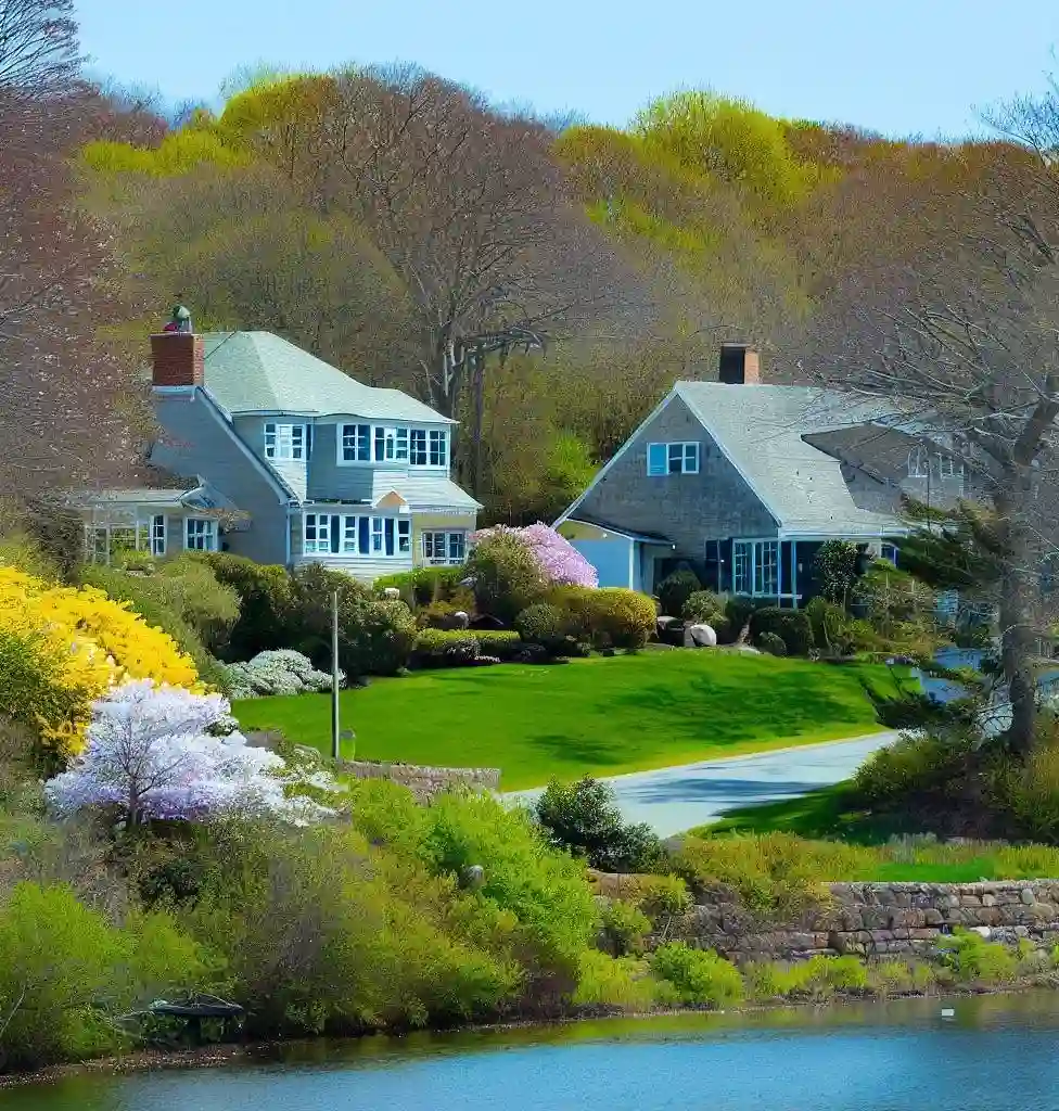 Rural Homes in Rhode Island during spring