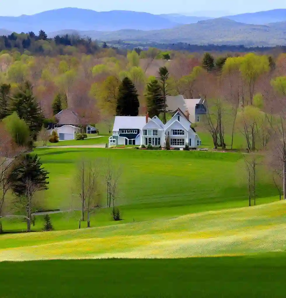 Rural Homes in Vermont during spring