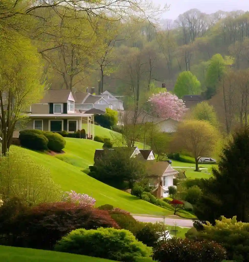 Rural Homes in West Virginia during spring