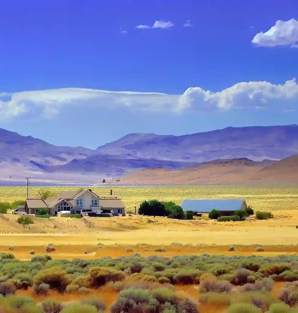 Rural Homes in Nevada during summer