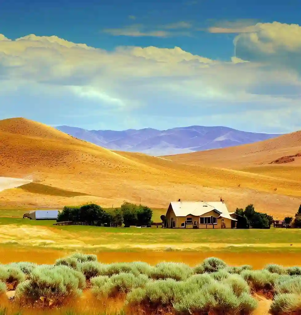 Rural Homes in Nevada during summer