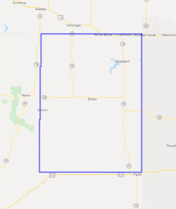 County level USDA loan eligibility boundaries for Perkins, South Dakota