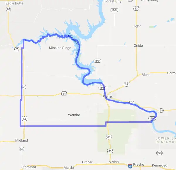 County level USDA loan eligibility boundaries for Stanley, South Dakota