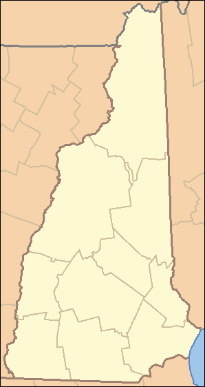 The US state of New Hampshire with county borders