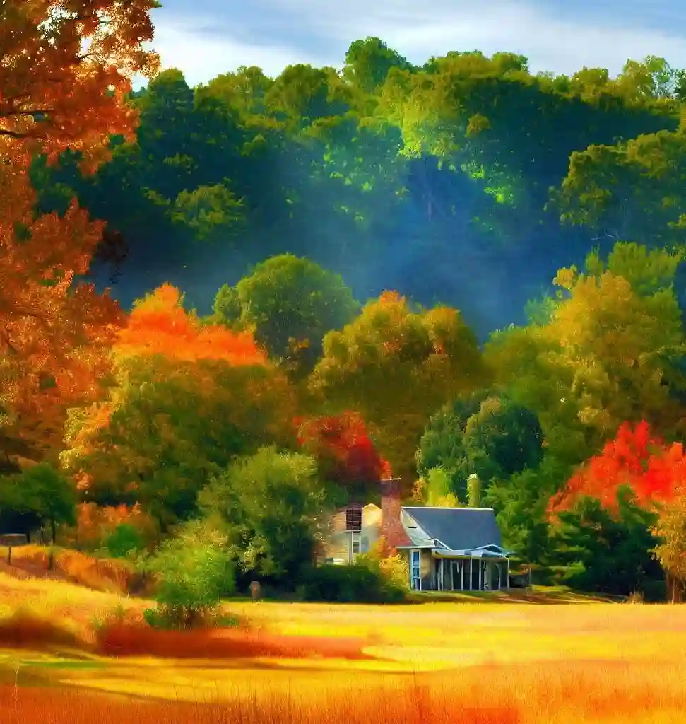 Rural Homes in Arkansas during autumn