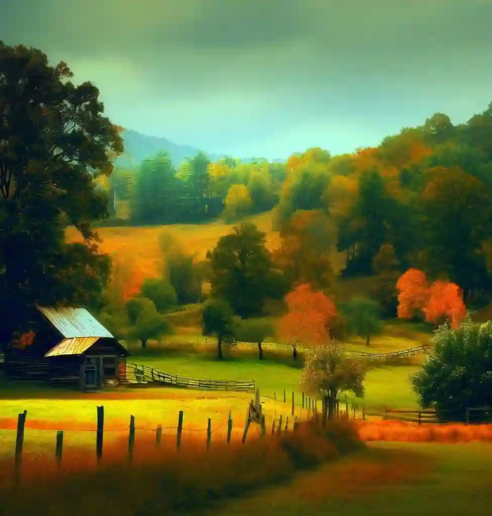 Rural Homes in Georgia during autumn