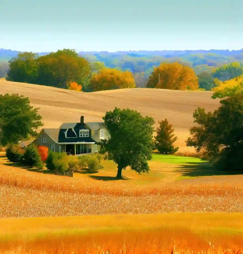 Rural Homes in Kansas during autumn