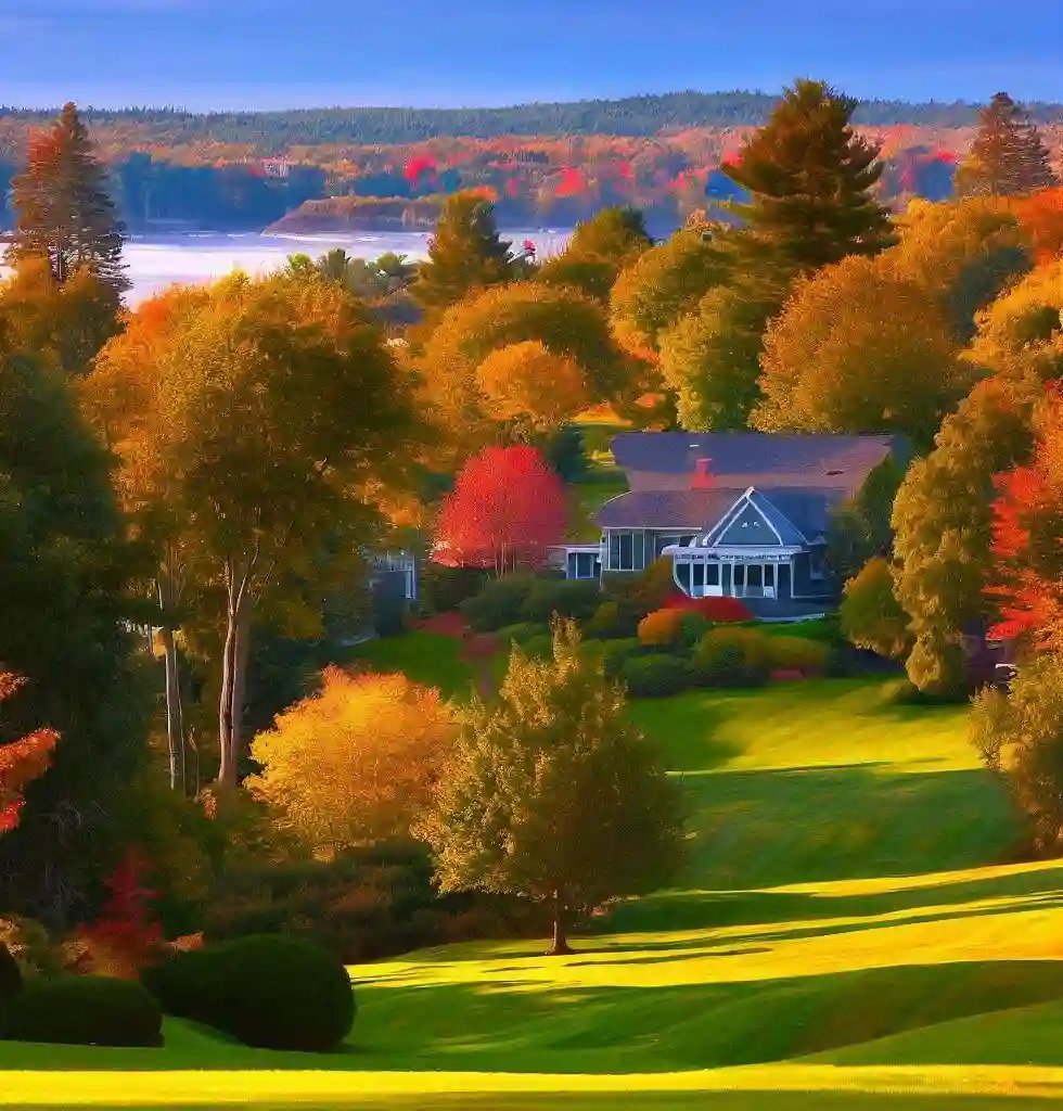 Rural Homes in Maine during autumn