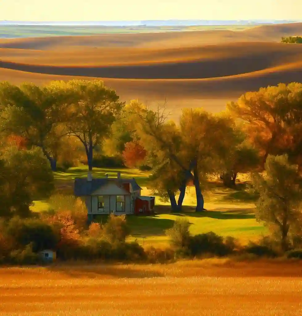 Rural Homes in North Dakota during autumn