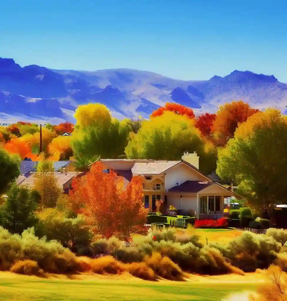 Rural Homes in Nevada during autumn