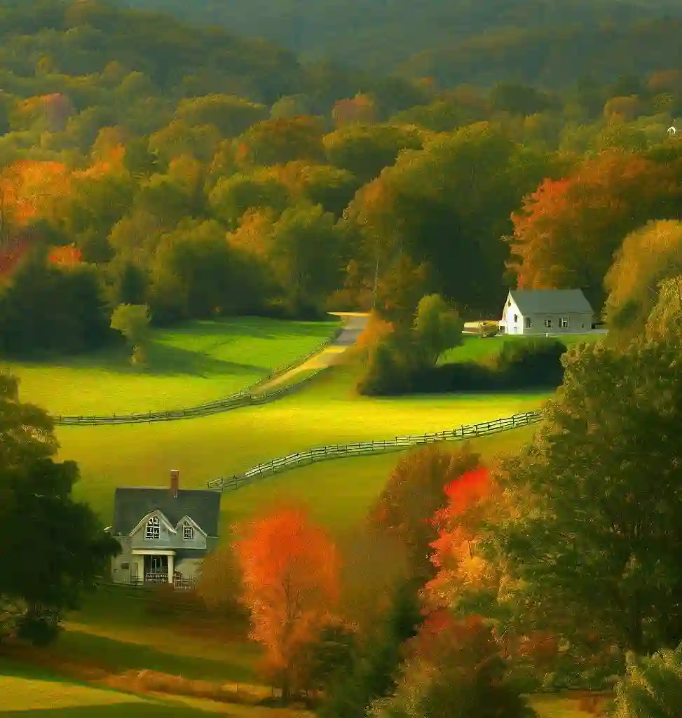 Rural Homes in Vermont during autumn