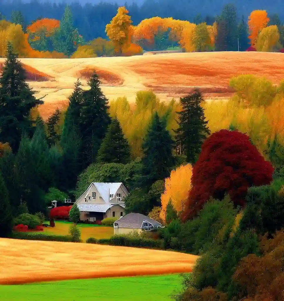 Rural Homes in Washington during autumn