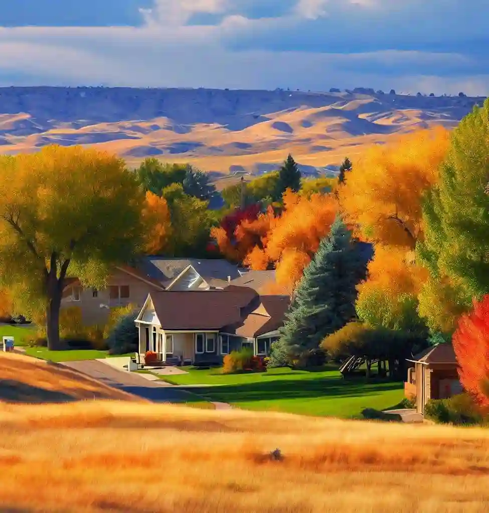 Rural Homes in Wyoming during autumn
