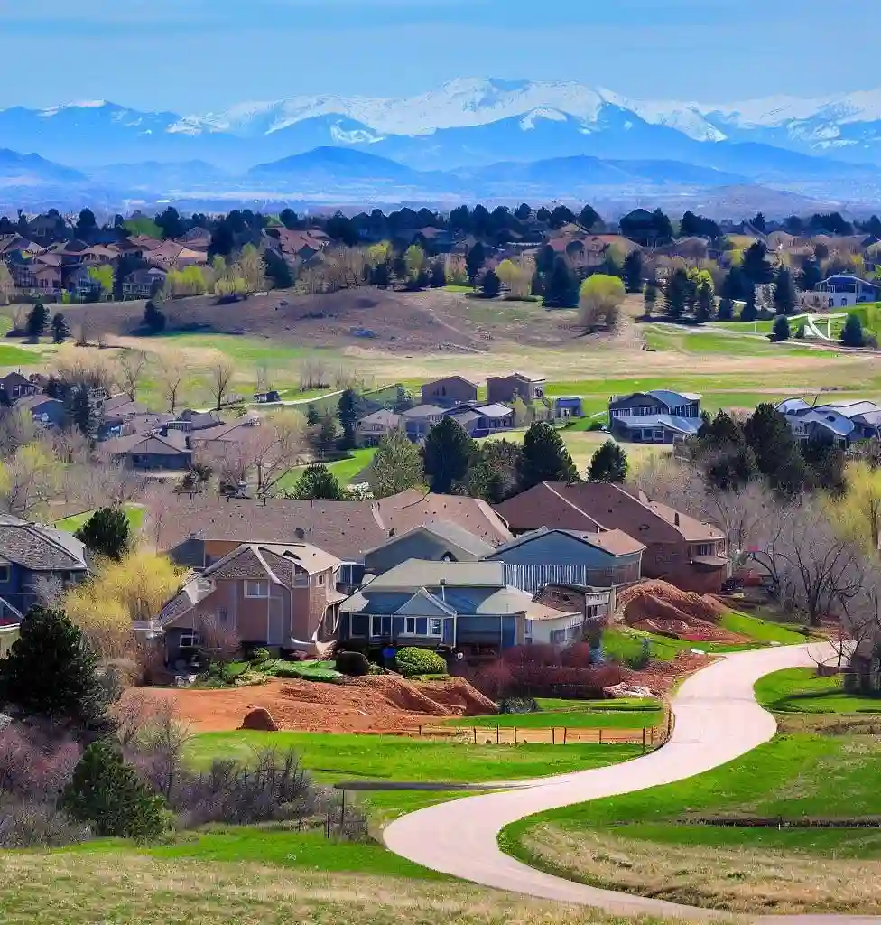 Rural Homes in Colorado during spring