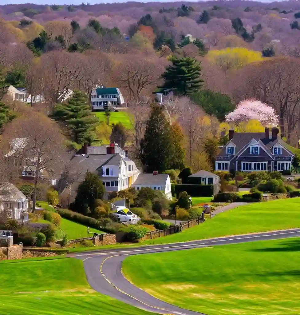 Rural Homes in Connecticut during spring