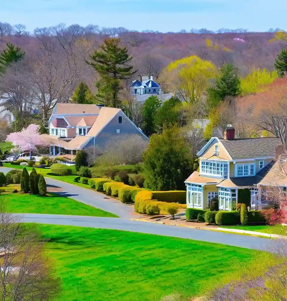 Rural Homes in Connecticut during spring