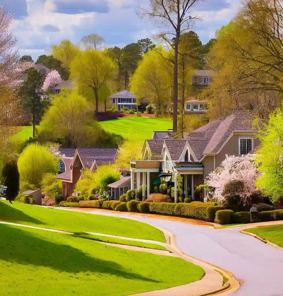 Rural Homes in Georgia during spring