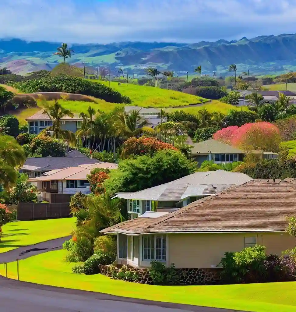Rural Homes in Hawaii during spring