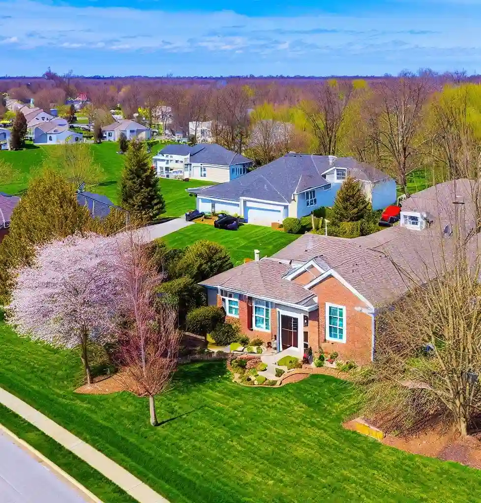 Rural Homes in Indiana during spring