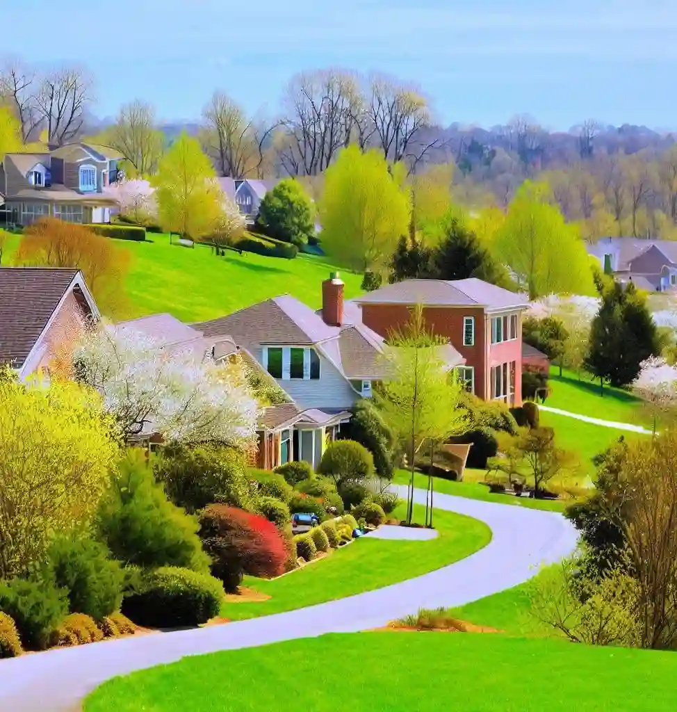 Rural Homes in Kentucky during spring