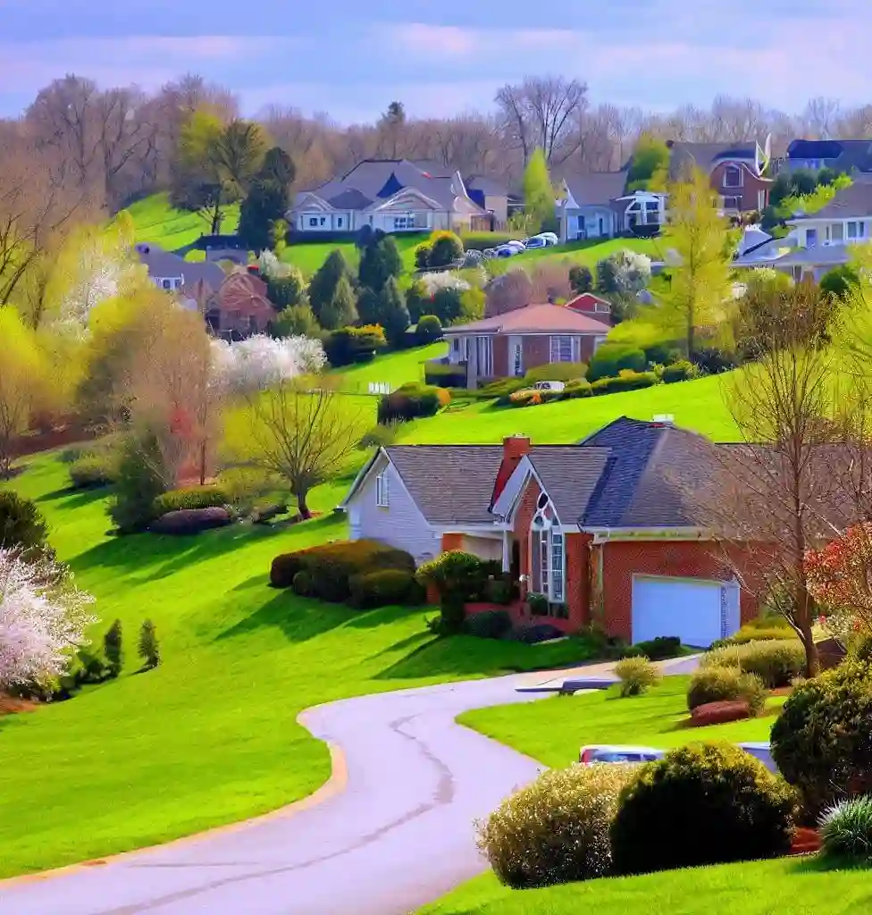 Rural Homes in Kentucky during spring