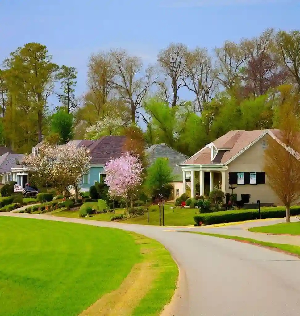 Rural Homes in Louisiana during spring