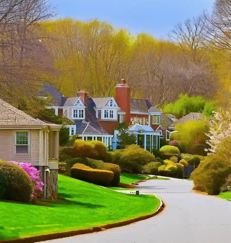 Rural Homes in Massachusetts during spring