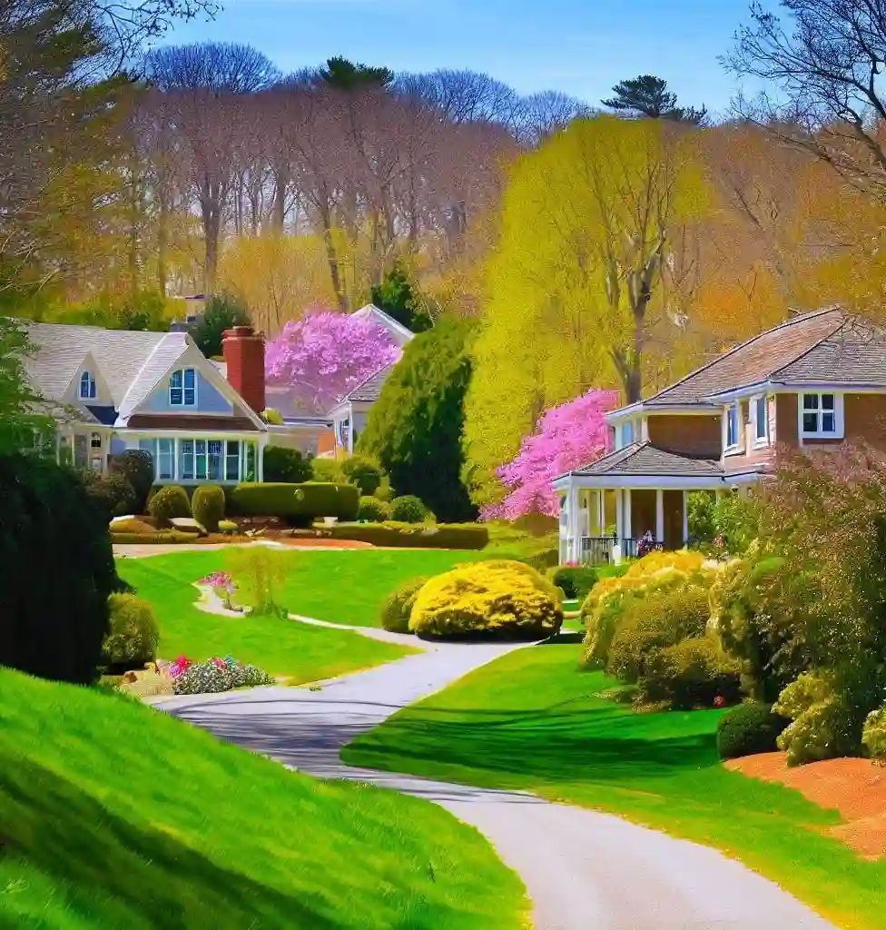 Rural Homes in Massachusetts during spring