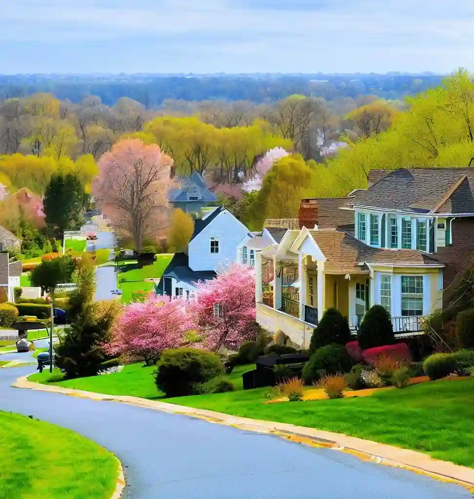 Rural Homes in Maryland during spring