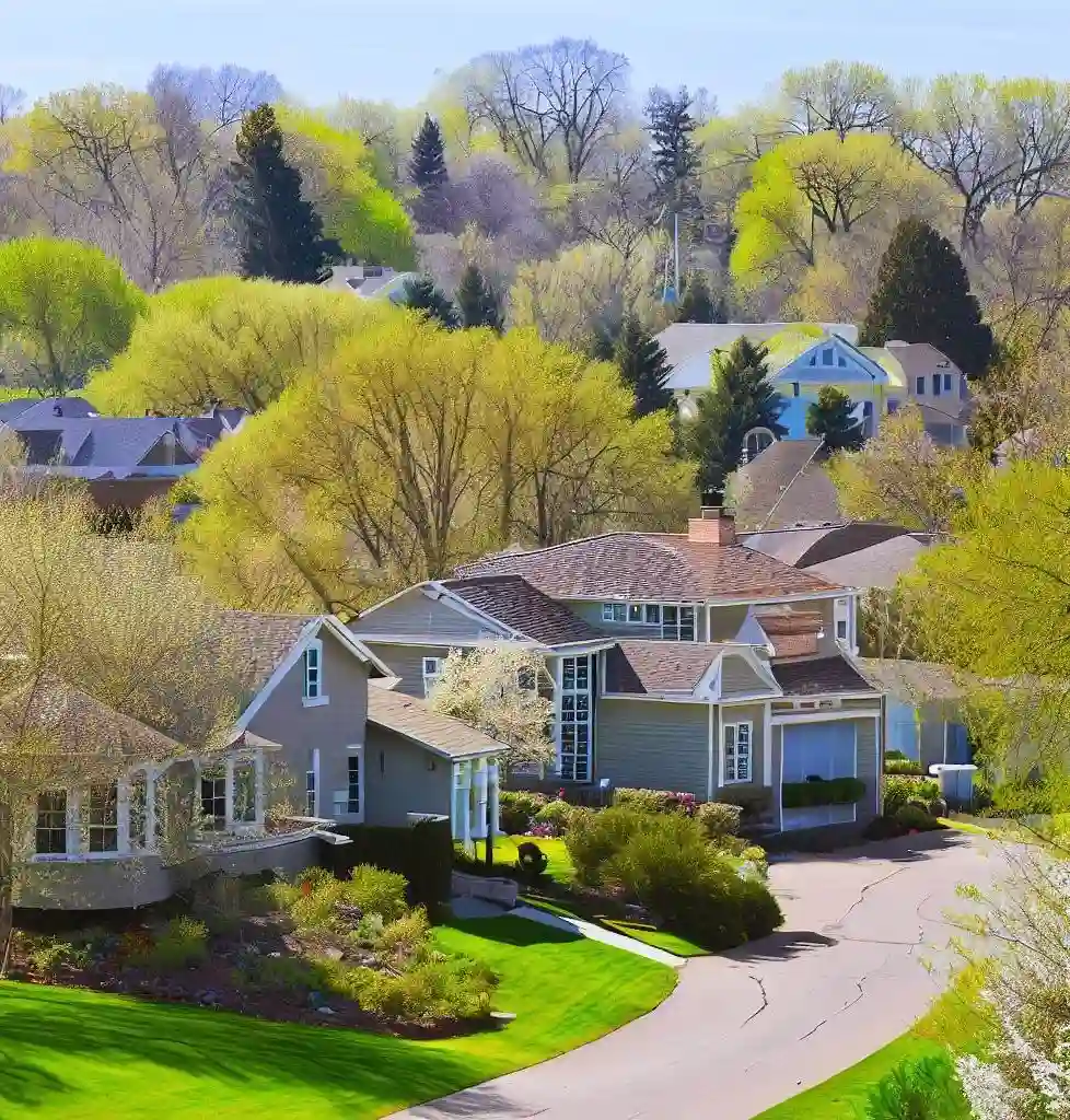 Rural Homes in Minnesota during spring