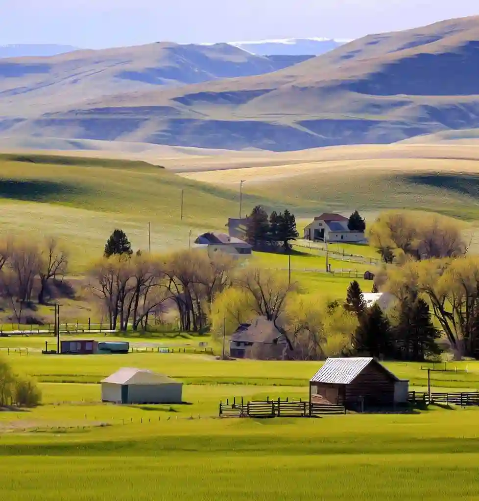 Rural Homes in Montana during spring