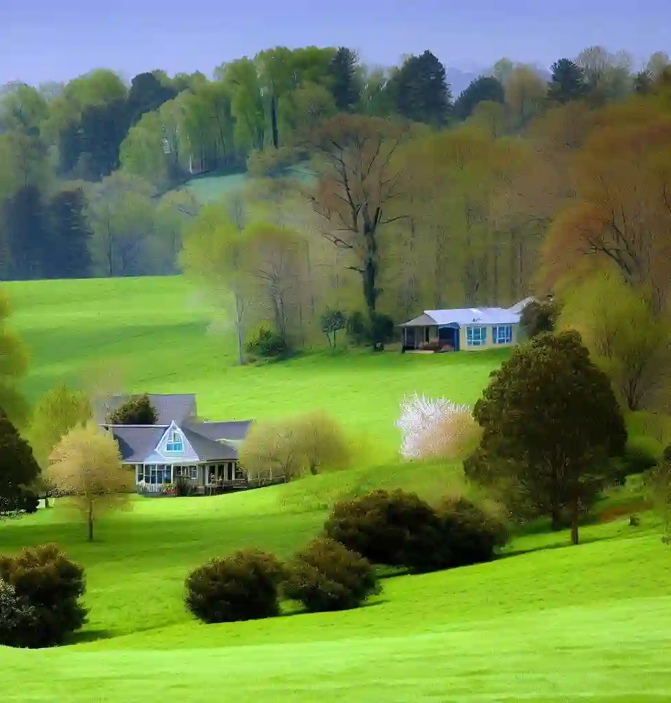 Rural Homes in North Carolina during spring
