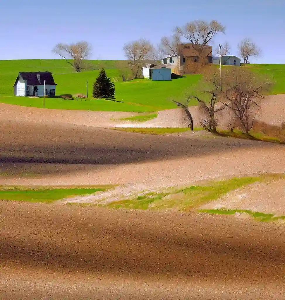 Rural Homes in North Dakota during spring
