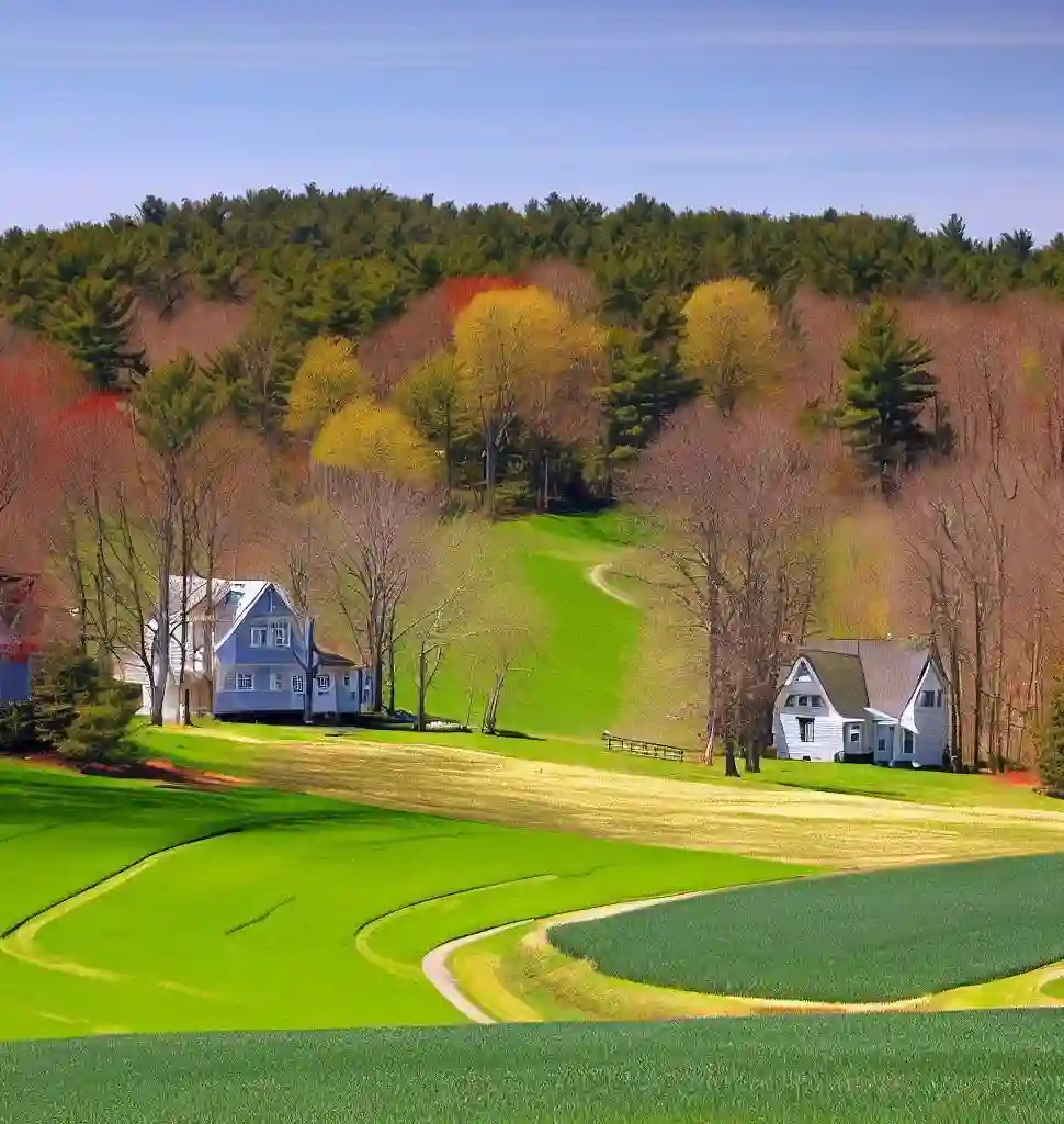 Rural Homes in New Hampshire during spring