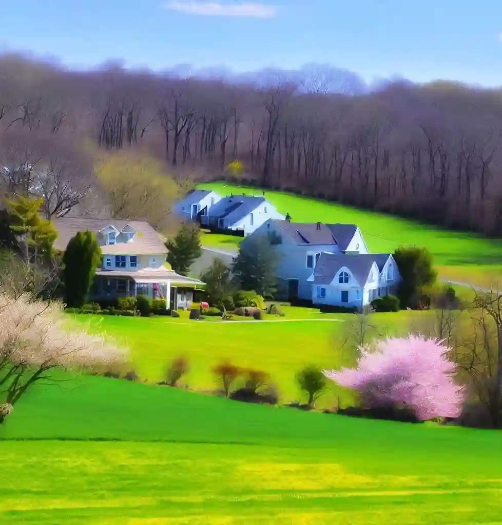 Rural Homes in New Jersey during spring