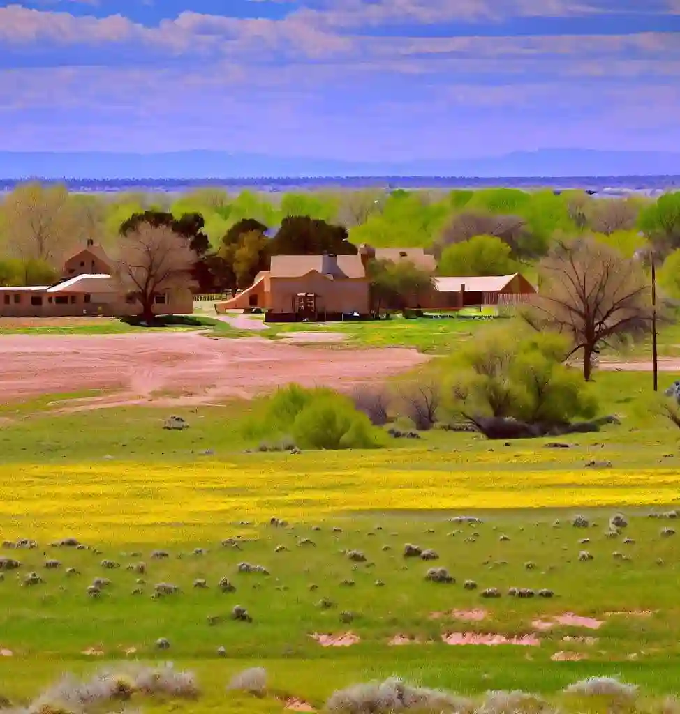 Rural Homes in New Mexico during spring
