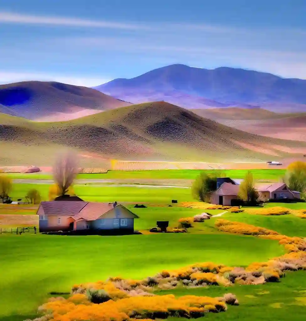 Rural Homes in Nevada during spring