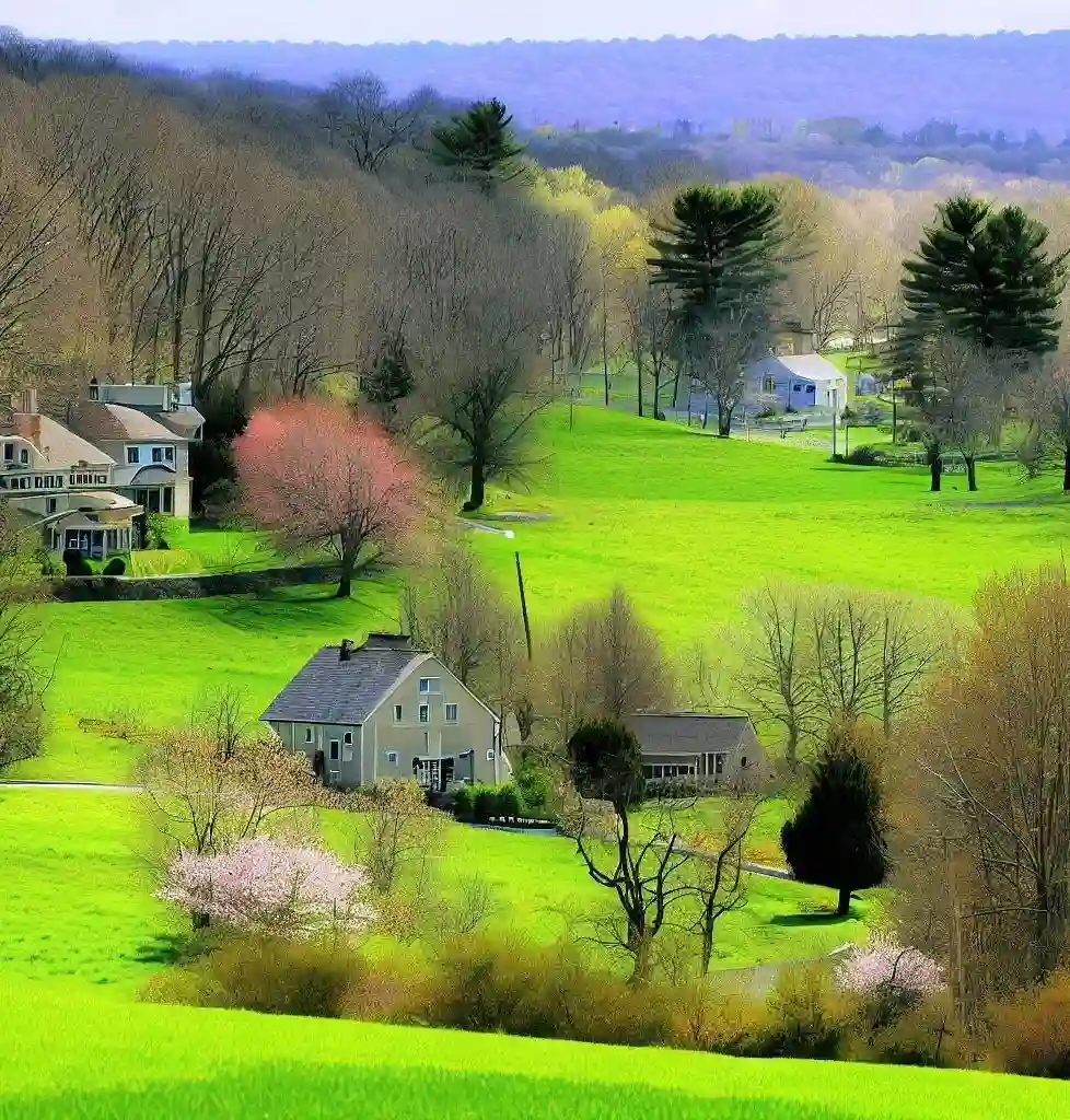 Rural Homes in New York during spring